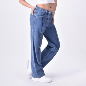 Pantalones Vaqueros de Mezclilla a la Moda, Pantalones Vaqueros Personalizados de Alta Calidad, Pantalones Vaqueros Holgados para Mujer en Venta, Servicio OEM - Product Image 5