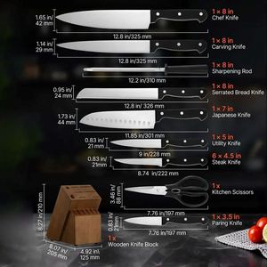 Set di 15 Coltelli da Cucina con Blocco Portacoltelli per Uso Domestico - Product Image 6