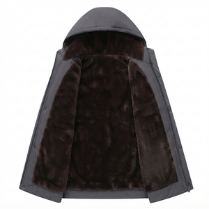 Men's Heavyweight <b>Fleece</b> <b>Lined</b> Hooded <b>Jacket</b> Waterproof Windproof Winter Outerwear - Product Image 5