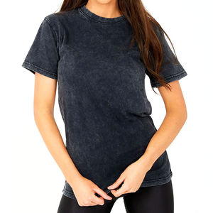 Camiseta Extra Grande Personalizada para Mujer, Lavada al Ácido, Estilo Vintage, de Algodón, Casual, Holgada, Transpirable, de Secado Rápido, OEM - Product Image 1