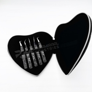 Pince à épiler professionnelle RMI personnalisée à 65 degrés pour extensions de cils, revêtement papier, poignée diamant, marque privée, en acier inoxydable - Product Image 4