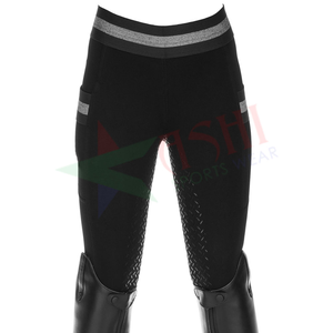 Full Seat Silicone Equestrian Riding Pants <b>Belt</b> Loops Ladies 4 Way Stretch Riding Sexy Full Seat Equestrian Legging Riding Pants - Product Image 3