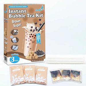 Alody Boules de tapioca instantanées au sucre brun Kit de thé aux bulles maison 225g 3 ensembles/boîte Sans additifs - Product Image 5