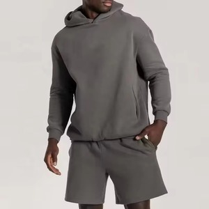 Ensemble sweat à capuche et short en polaire pour homme, coupe ajustée, best-seller, fabriqué au Pakistan - Product Image 1