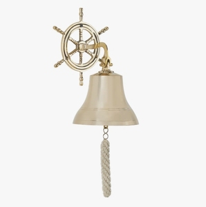 Cloche de bateau Art Déco en laiton, décor mural de roue de bateau marine, avec cordon, décoration intérieure, Diwali, haute qualité, vente en gros - Product Image 2