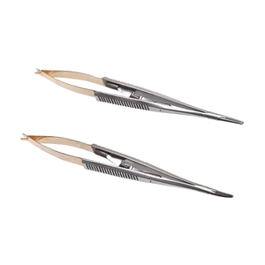 Porte-aiguille Castroviejo personnalisé en or, instrument microchirurgical de précision en acier inoxydable pour la chirurgie ophtalmique manuelle - Product Image 2