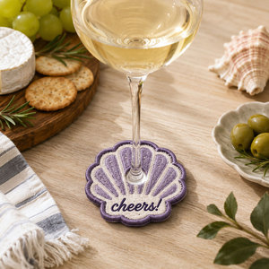 Custom Embroidered Wine Glass Stem Tag Fabric Drink Marker Charm Personalized <b>Name</b> Tag for Stemware Wholesale OEM Party Gift - Product Image 6