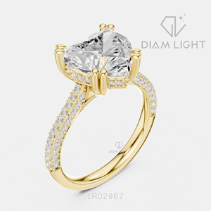 Bridal Engagement Wedding <b>Ring</b> for <b>Women</b> Jewelry Gift IGI Certified 0.38CT Heart Cut Lab Grown Diamond <b>Ring</b> <b>Set</b> 14KT White Gold - Product Image 6