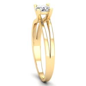 REYES Hot Selling 14K Solid Gold Round Cut 0.5 Carat Lab Grown Diamond Single <b>Stone</b> Eternity Ring For Women Fine Jewelry - Product Image 3