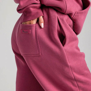 Pantalones Deportivos de Felpa Rosa Sólido para Mujer, Marca Relevo Industries, Cintura Media, Elásticos, Corte Regular, Largos, Casuales, con Bolsillos - Product Image 2
