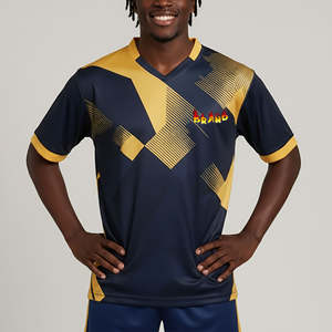 Uniforme de Fútbol Personalizado con Diseño de Rayas Premium, Camiseta de Fútbol Personalizada para Hombre, Transpirable, de Manga Corta - Product Image 2