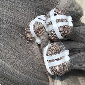 Vente en gros, cheveux bruts droits osseux, cheveux humains vietnamiens, couleur grise, haute qualité, cheveux doublement étirés - Product Image 3