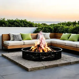 Modern Handmade Metal <b>Fire</b> Bowl For Contemporary Garden Furniture Outdoor Heating And Backyard Bonfire GatheringsUrban Design - Product Image 4