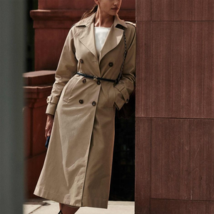 Abrigos de lana largos sin cuello para mujer, chaqueta de invierno para mujer - Product Image 5