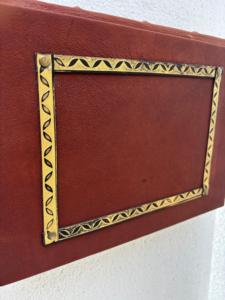 Hard Cover Leather Journal with Antique Brass Embellishments, Metal Clasp <b>Lock</b>, Handmade Paper Vintage <b>Diary</b> Notebook - Product Image 5