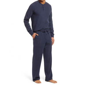 <b>Mens</b> Warm 100% Cotton <b>Pajama</b> <b>Set</b> Winter Sleepwear Cozy Two Piece Lounge Outfit Soft Comfortable Quick Dry Home Clothing Long - Product Image 1