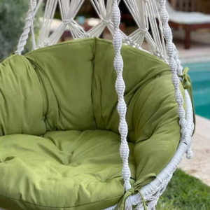 Hamac suspendu en macramé fait main, siège en coton suspendu - Product Image 1