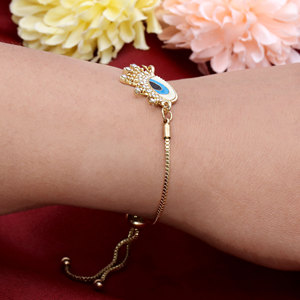 Wholesale 925 Sterling Silver Evil Eye <b>Bracelet</b> CZ <b>Gold</b> Plating Enamel Lucky Eye <b>Adjustable</b> Slider Chain Women Jewelry - Product Image 4