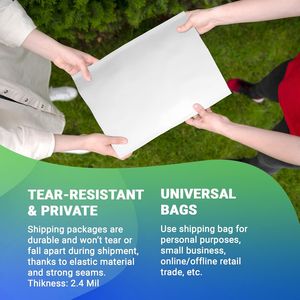 50-Pack 24x21 grandi Poly mailer 2.4mil di spessore impermeabile a sportello con fondo robusto borse di spedizione per abbigliamento di colore bianco - Product Image 3