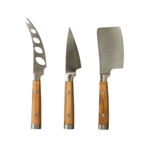 Ensemble de couteaux à fromage avec manche en bois d'acacia, lames en acier inoxydable finition dorée, accessoires élégants pour planche à charcuterie, pour usage en cuisine - Product Image 5