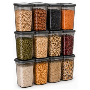 1000ML <b>Clear</b> Plastic Kitchen Storage <b>Container</b> with Wide Mouth for Cereals, Pulses, Snacks & Dry Fruit Storage - Product Image 1