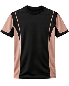 Conjunto deportivo de camiseta y pantalones cortos para hombre en negro, nude y rosa, transpirable, de secado rápido, para gimnasio, atletismo, correr, entrenamiento y actividades deportivas. - Product Image 1