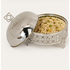 Novedad: Cazuela de lujo de acero inoxidable con caligrafía árabe, calentador de alimentos con tapa de cúpula, aislada, moderna, tipo hotpot. - Product Image 2