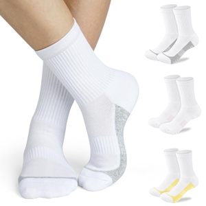 White Athletic Crew <b>Socks</b> Cotton Bamboo Fiber Breathable Running Training <b>Socks</b> for Adults Summer Sport Wear - Product Image 1