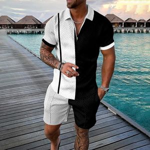 T-shirt polo homme style hip-hop en polycoton, imprimé multicolore, jersey épais, coupe ample, vêtement streetwear tendance. - Product Image 1