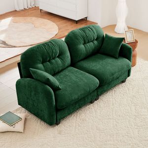 Elegante Divano a Due Posti in Tessuto Chenille Trapuntato, Divano Componibile Cloud con Schiuma ad Alta Densità, Design Ergonomico, Facile da Installare per Soggiorno - Product Image 1