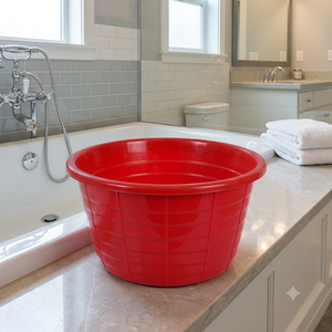 Baignoire en plastique moderne et durable de 30 L pour usage domestique, robuste, légère, multi-usages, pour le rangement et le bain - Product Image 4