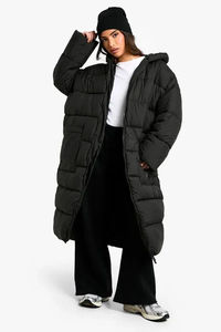 Abrigo largo acolchado con capucha para mujer, diseño OEM personalizado, negro, de última colección, tipo burbuja, para invierno 2026 - Product Image 3