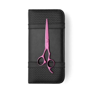 Tijeras de Corte de Pelo Rosadas, Profesionales, de Acero Inoxidable de Alta Calidad, para Barbería y Salón, con Estuche de Cuero - Product Image 4