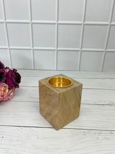 Brûleur d'encens de luxe en marbre en forme de cube, support moderne pour Oud et Bakhoor arabe avec coupelle métallique pour la décoration intérieure, ensemble Mubkhar en bois - Product Image 2
