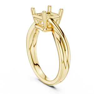 แหวนทองคำแท้ 14K ดีไซน์เนอร์ ประดับเพชรทรง Asscher แบบสี่ขา ฝังเพชรเพาะเลี้ยงในห้องปฏิบัติการ ได้รับการรับรองจาก GRA เครื่องประดับสำหรับผู้หญิง - Product Image 4