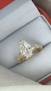 Anillo de Diamante de Lujo con Certificado IGI, Corte Marquesa de 1ct 2ct, Diamante Cultivado en Laboratorio, Plata S925, Oro Real de 10K 14K 18K, Marca Mantra - Product Image 4