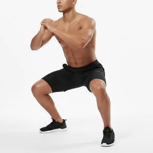 Short d'entraînement tissé 2-en-1 blanc pour homme, personnalisé OEM, à séchage rapide, pour le sport, la gym et le basketball, avec doublure de compression - Product Image 2