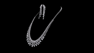 Conjunto de Collar y Pendientes de Plata de Ley 925 con Baño de Rodio, Moderno, para Compromiso, Boda o Aniversario, con Diamantes Cultivados en Laboratorio - Product Image 3