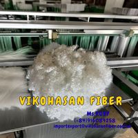 Flocons de PET recyclé 4D HD Blanc Creux Sec Vikohasan Fabricant Fibre Courte Certifié GRS OEKO-TEX ISO9001 Polyester Antistatique