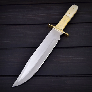 Couteau de chasse Bowie à pointe tombante de qualité industrielle, fait main sur mesure, lame fixe en acier au carbone, étui en cuir, survie en extérieur, USA UE - Product Image 5