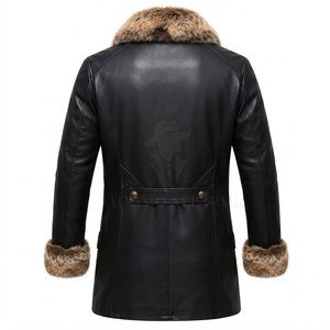 Premium Quality Men Leather Coat Designed For Winter Warmth With Soft Durable Material Offering Comfortable Stylish Modern Look - Product Image 3
