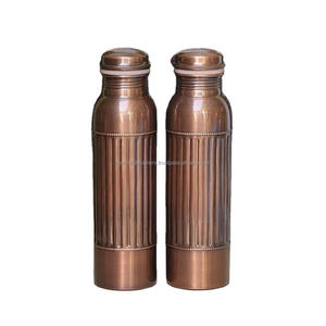 Antique Copper Water Bottle With Airtight Lid 100% Eco Friendly Good Quality Unisex Drinkware Water Bottle Perfect for Gift - Product Image 1