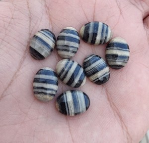 Cabujón de Jaspe Zebra Ovalado con Base Plana, Piedra Preciosa Calibrada, Piedra Suelta para Fabricación de Joyas y Manualidades - Product Image 3