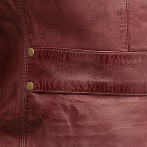 Chaqueta de Cuero de Oveja Corta para Mujer, Estilo Casual de Invierno, Manga Larga, Color Sólido, Venta al Por Mayor OEM - Product Image 5