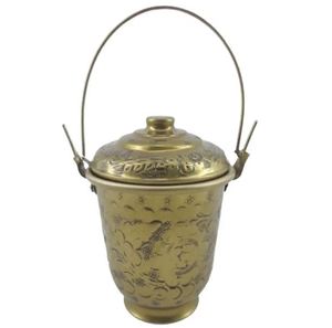 Cubo de Hielo de Aluminio Dorado con Tapa, Utensilio de Cocina Natural para Servir Bebidas, Enfriador de Vino - Product Image 2