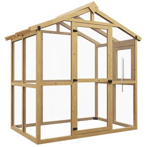 Serra in Policarbonato Walk-In 6.5FT X 4FT X 6.7FT con Finestra a Temperatura Automatica e Porta Bloccabile, Telaio in Legno, Copertura in Mylar - Product Image 1