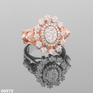 Anillo de Compromiso Triple Trenzado de Lujo, Diamante de Corte Brillante Cultivado en Laboratorio con Certificado IGI, Oro Rosa Sólido de 14K, Regalo Moderno para Mujer - Product Image 3