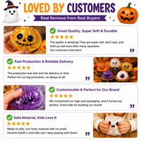 12 pièces Nouveauté transfrontalière Halloween Squishy en forme de boulette de riz, doux, non collant, excellent rebond, anti-stress