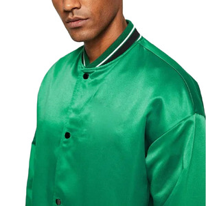 Chaqueta Varsity Azul Satinado para Hombre, Manga Larga, Cortavientos, Chaqueta Bomber de Invierno, Logotipo Personalizado, Ropa Urbana - Product Image 6