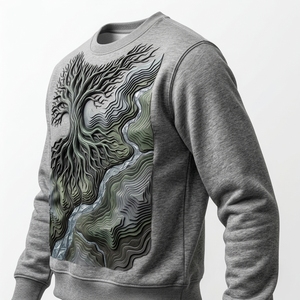 High Quality <b>Men</b> Crew Neck <b>Sweatshirt</b> Printed Regular Fit Cotton Pullover Autumn Casual Style - Product Image 2